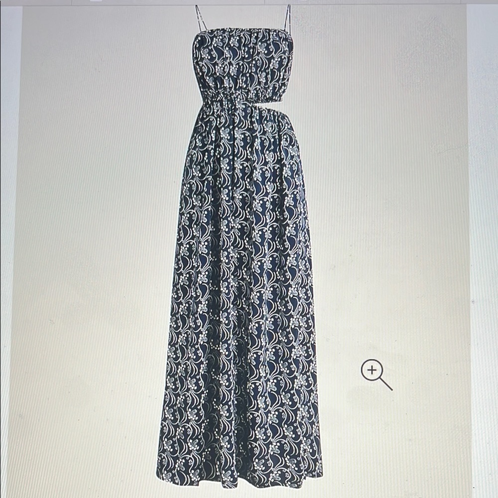 J crew cut our dress starry swirl Elegant Black and White Maxi Dress
